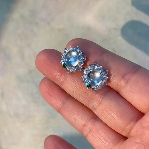 【水沫耳环上新】冰雪美人天然水沫玉玉髓系列~现货库存5对 直径1.5cm 商品图2