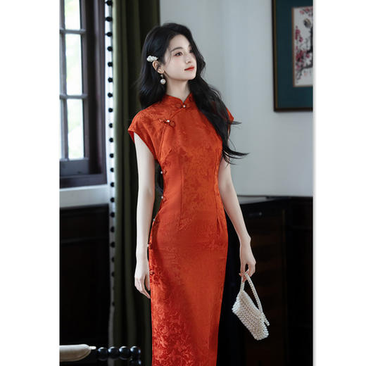 坎肩连袖新中式少女款旗袍，时尚改良年轻款日常可穿GX-392604 商品图1