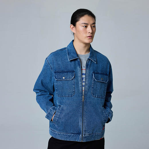 Dickies夹克  复古潮流简约拉链翻领情侣男女牛仔外套DK0A889M 商品图7