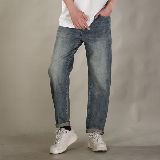 DRONKOO 2026 正常腰表袋后口袋彩色漆点中厚牛仔长裤 商品图1