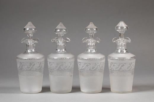 独角鹿西洋古董1850-1870年代法国拿破仑三世时期出品铜鎏金精雕修饰巴卡拉水晶酒具套装 商品图8