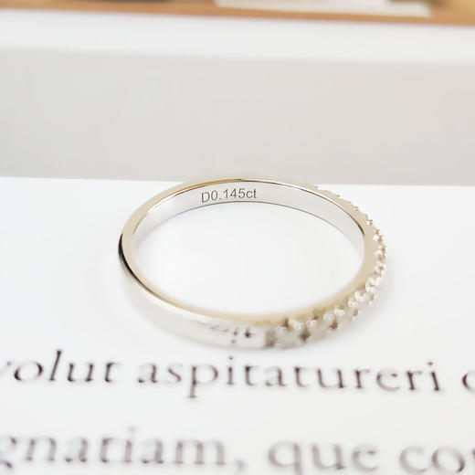 Zbird AU750白金简约时尚群镶0.145克拉钻石戒指12号（戒圈可改）030226NJT42 商品图5