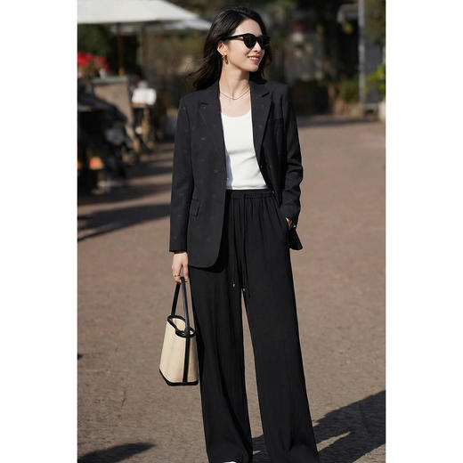 米思阳2026春季新款休闲气质宽松西服压花重工拼接搭配外套女0207 商品图4