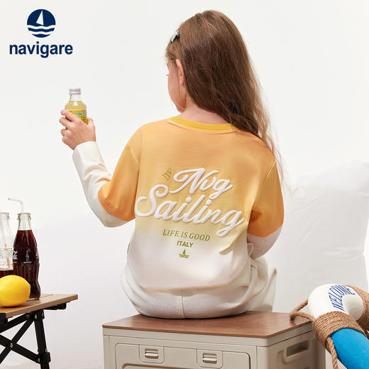 【纳维凯尔】【索罗娜】【120-165】Navigare意大利小帆船女童长袖渐变T恤 商品图3