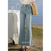 鹿向南「星河无岸」蓝色微喇牛仔裤春季新款时尚设计感休闲长裤女 商品缩略图0