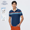 【桑蚕丝】德鲨夏季短袖条纹POLO衫男青年撞色休闲翻领t恤 商品缩略图0