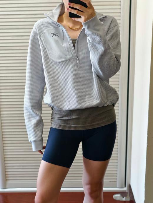 点此购买 始祖鸟OLERA系列女士华夫格半拉链卫衣 bk 340754 商品图5