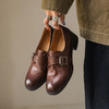 水洗头层牛皮皮带扣圆头复古风小皮鞋！2026一脚蹬粗跟浅口单鞋女乐福鞋！ 商品缩略图2