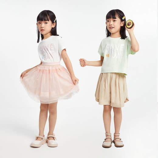 女童圆领SORONA短袖针织衫夏季新款安奈儿童装EG621703 商品图3