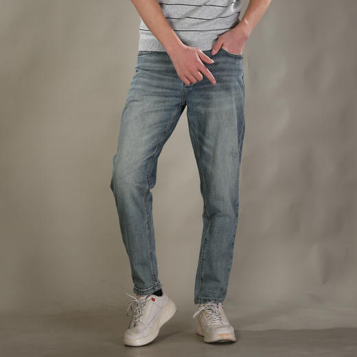 DRONKOO 2026 织带腰带表袋后幅波浪绣线字母中厚牛仔长裤 商品图1