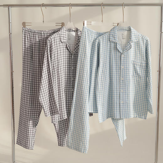100%棉 糖果色双层纱男女款居家服 商品图6