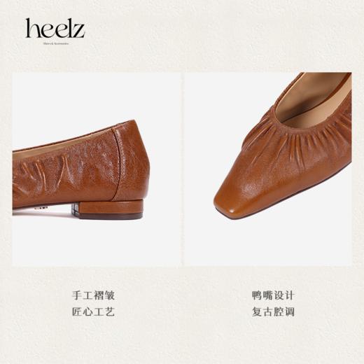 heelz设计师鞋履 | 手工褶皱羊皮鸭嘴奶奶鞋 1.5公分 商品图3