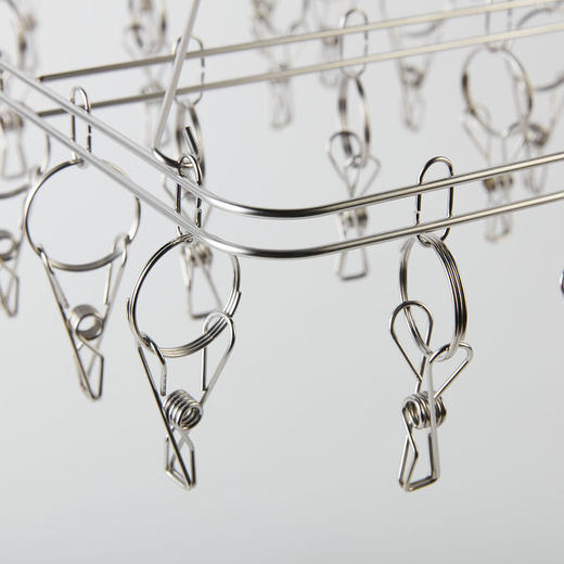 NITORI宜得利家居 防风晾晒夹毛巾夹不锈钢折叠衣架24P SI AQ130 商品图4