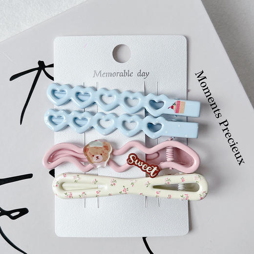 萌趣长型边夹组合发夹（4个）-纪念日百货门店同款169099051 商品图1