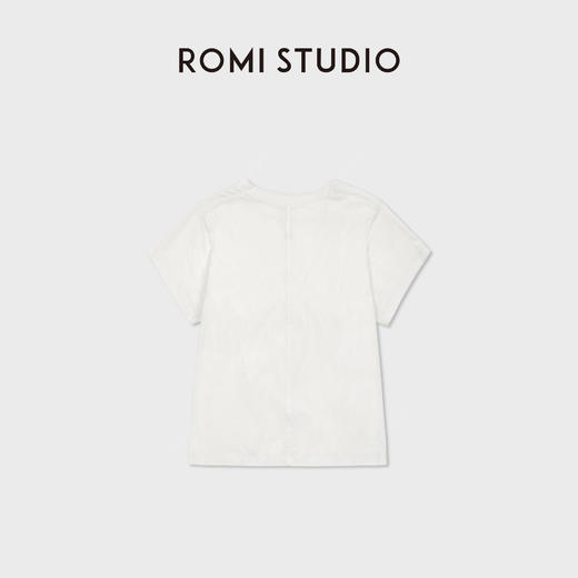 ROMI STUDIO“松弛纽约”桑蚕丝灵地思羊毛混纺短袖T恤 RW25RSY0007 商品图3