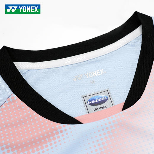 YONEX尤尼克斯yy羽毛球服透气速干比赛训练服男女同款短袖1100126BCR 商品图1