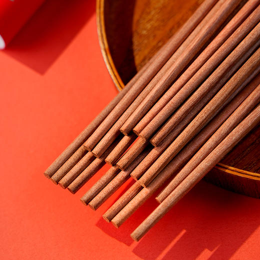 【甄选刚果花梨木】双枪 五福花梨筷礼盒装 20双/盒 纳五福藏春秋 商品图8
