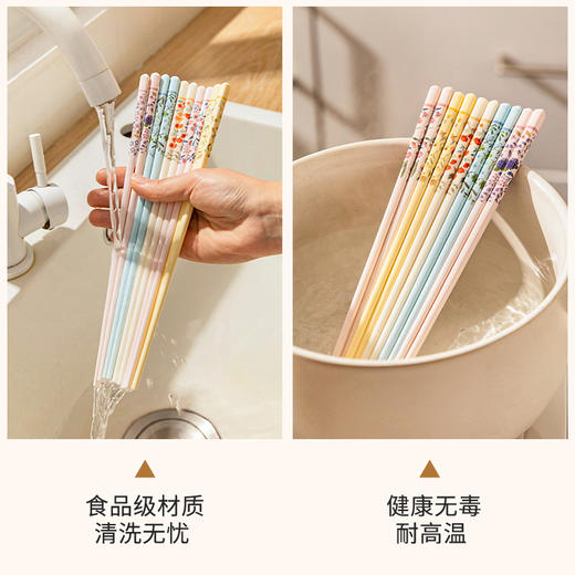 摩登主妇繁花陶瓷筷子家用2026新款高档抗菌防霉个人专用一人一筷 商品图3