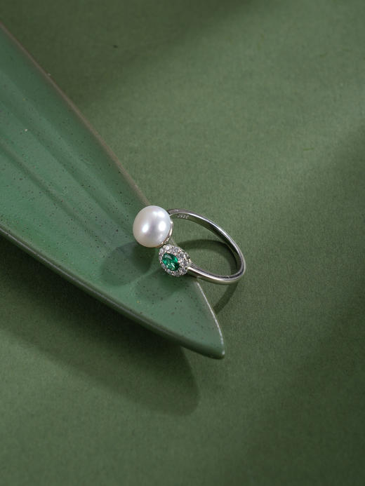 子佩集【光华岁月】银S925珍珠惜王妃戒指【RM0507-XF】绿椭圆2602 商品图5