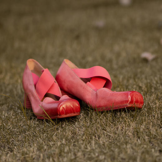 【阿么古纹马皮鞋】气质高跟交叉带浅口方头单鞋4.5CM复古玛丽珍鞋 商品图1