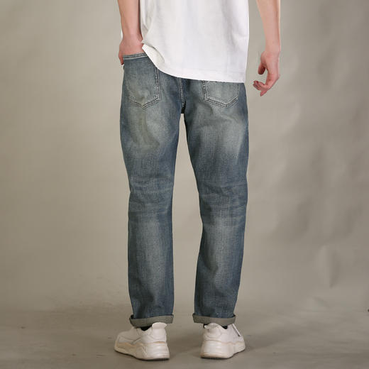 DRONKOO 2026 正常腰表袋后口袋彩色漆点中厚牛仔长裤 商品图4