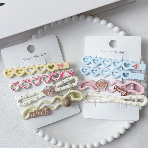 萌趣长型边夹组合发夹（4个）-纪念日百货门店同款169099051 商品图0
