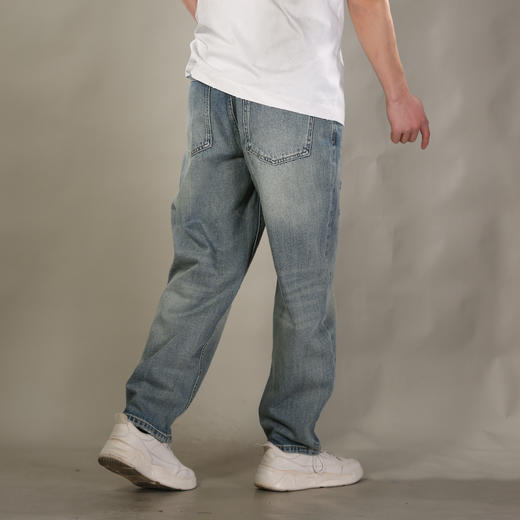 DRONKOO 2026 正常腰前襟右后袋织唛中厚牛仔长裤 商品图3