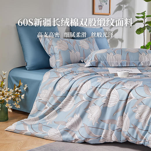 多喜爱 60S全棉缎纹四件套 漪索/漪曼/漪晨 【双股缎纹】【宽边枕套】新疆长绒棉 浪漫法式 商品图1