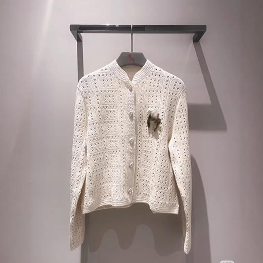 【满满春日氛围！柜3900+】2026甜美温柔风镂空钩花毛衣针织开衫外套女款！ 商品图0