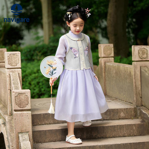 【纳维凯尔】【120-165】意大利小帆船女童古风汉服套装 商品图6