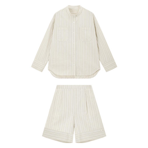 💕春3童装立领休闲长袖条纹衬衫/A版休闲条纹短款 商品图4