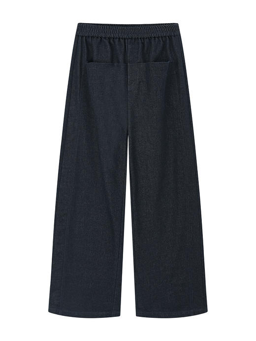 💕春3童装复古水洗全腰松紧弯刀仿牛仔休闲长裤 商品图4