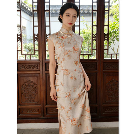 港风无袖年轻少女款旗袍，时尚改良新中式日常修身旗袍GX-362609 商品图0