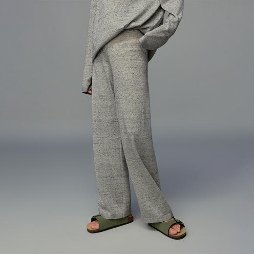 💕春季童装-法式慵懒亚麻混纺宽松透气百搭花色长袖针织上衣/宽松休闲直筒针织长裤X060EL/X061EL 商品图3