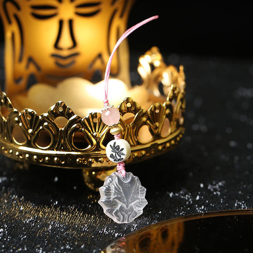 【祈愿吉品】粉晶九尾狐挂饰件姻缘旺同款小众高级运男女百搭水晶 商品图4