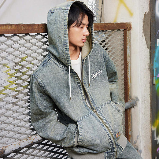 Dickies老爹风水洗牛仔IKE连帽夹克 松弛感baggy风 男女同款DK0 商品图8