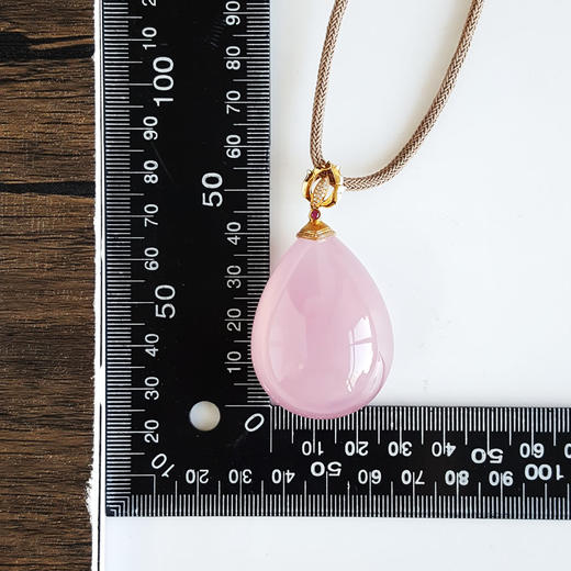 【天然正品】AU750精品黄金镶钻镶天然水滴型星光芙蓉石吊坠项链59.2*32.3*22.4MM（皆取最大值）120126NJT13 商品图2