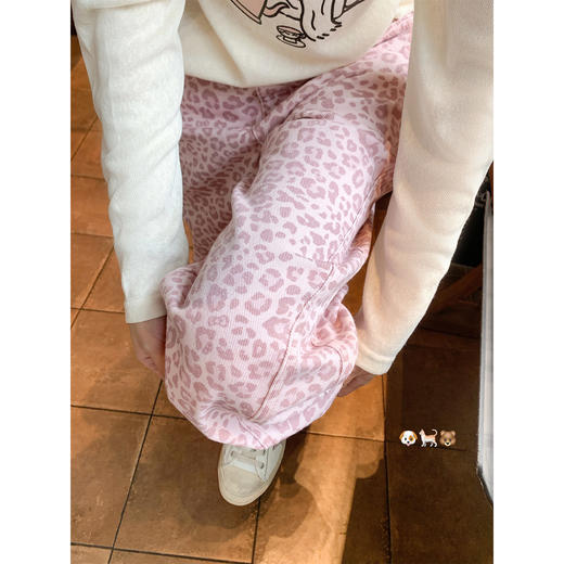 <曾小咸推荐>3.1现货秒杀！微信超特价！韩系粉色豹纹高腰直筒牛仔裤 日常229.99 立减130 秒杀99.99！ 商品图3