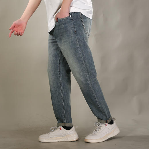 DRONKOO 2026 正常腰表袋后口袋彩色漆点中厚牛仔长裤 商品图2