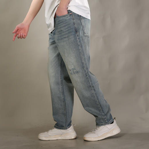 DRONKOO 2026 正常腰前襟右后袋织唛中厚牛仔长裤 商品图2