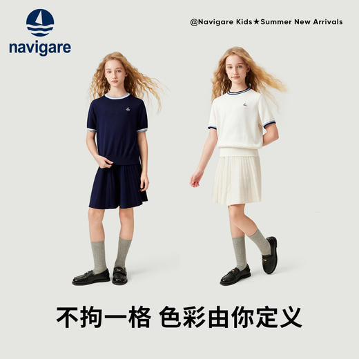 【纳维凯尔】【120-165】女童夏季针织短袖t恤 商品图2