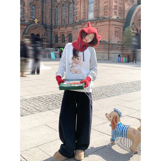 <曾小咸推荐>3.2现货秒杀！微信超特价！韩系抽绳高腰直筒休闲裤（加绒） 日常199.99 立减110 秒杀89.99！ 商品图1