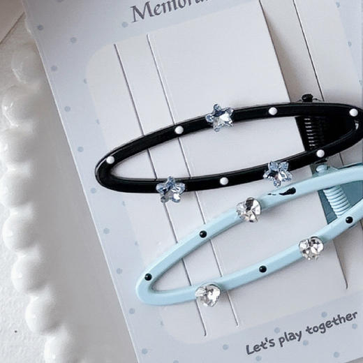 海盐蓝镂空钻饰夹对装发夹-纪念日百货门店同款169096790 商品图3