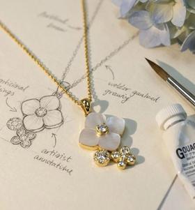 绣球圆满天然贝母项链 银镀金饰品（非质量问题  不退不换）