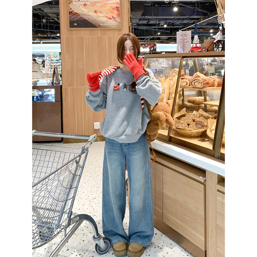 <曾小咸推荐>2.27现货秒杀 ！微信超特价！韩系灰色无帽加绒卫衣 日常209.99 立减120 秒杀89.99！ 商品图1