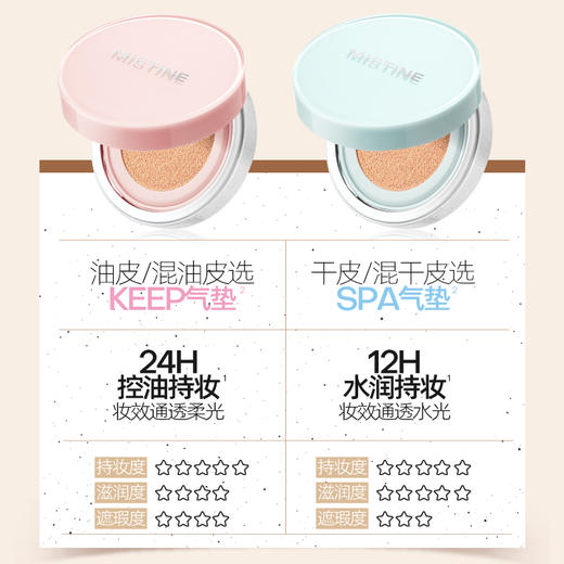 MISTINE蜜丝婷KEEP气垫干皮混油遮瑕控油持妆服帖  保湿持久不易暗沉热卖 商品图1