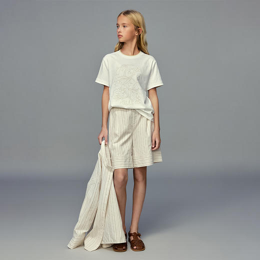 💕春3童装立领休闲长袖条纹衬衫/A版休闲条纹短款 商品图3