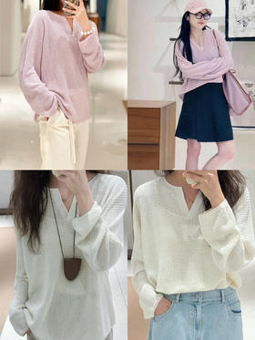 初九上新 开门红秒杀‼️小禾渠道圆正 女士宽松丝麻长袖上衣