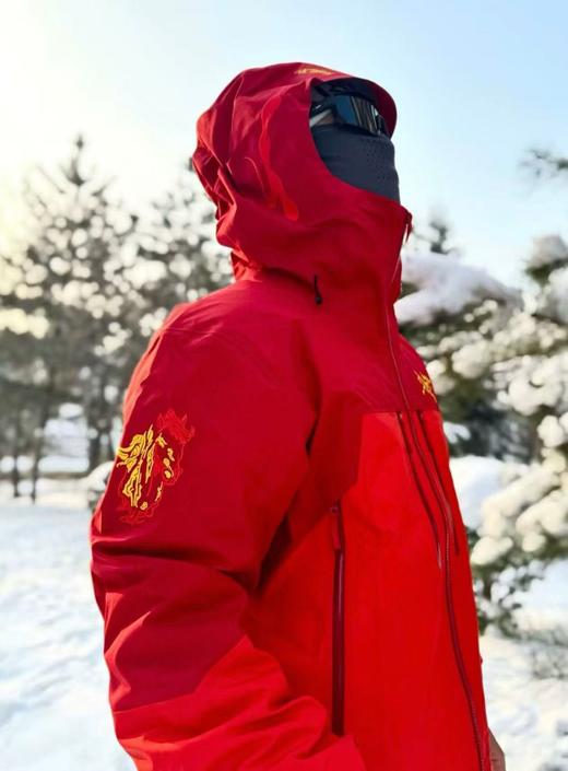 点此购买 始祖鸟男女款马年新春限定骏马刺绣图案GTX硬壳连帽防风防水滑雪衣冲锋衣 ggd 340777 商品图2