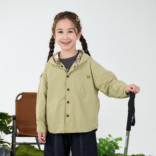 【梭织连帽外套】棉花堂梭织连帽外套   微皱肌理梭织面料 柔软亲肤  挺阔有型 FD61207 商品图4